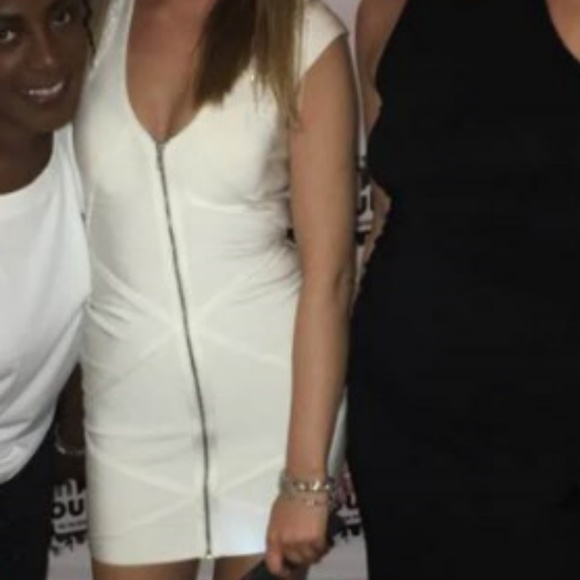 Unbranded Bandage Dress White Beaded Flapper - Picture 4 of 6